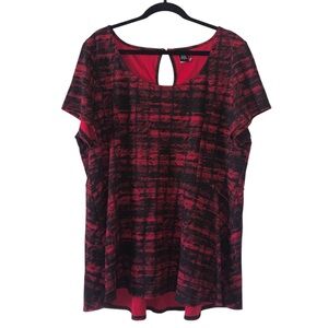 NWOT Torrid Black and Red Boxy Cut Out Blouse